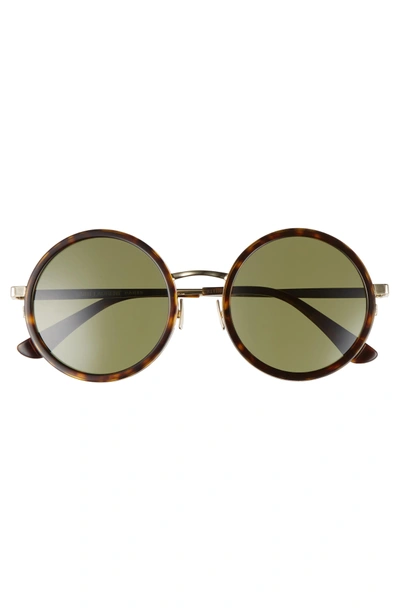 Shop Saint Laurent 52mm Round Sunglasses - Havana