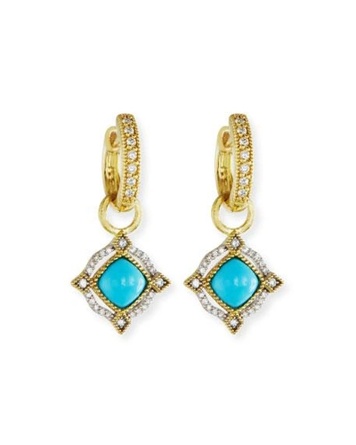 Shop Jude Frances Lisse 18k Delicate Cushion Turquoise Earring Charms With Diamonds In Gold