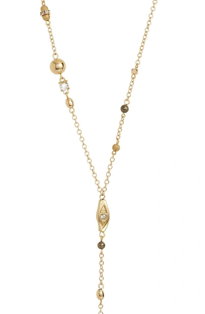 Shop Ettika Beaded Tooth Necklace In Pyrite/ Gold