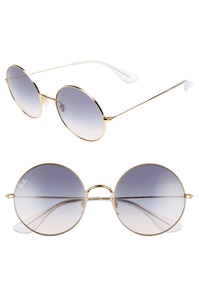 Shop Ray Ban The Ja-jo 54mm Round Sunglasses In Blue Gradient