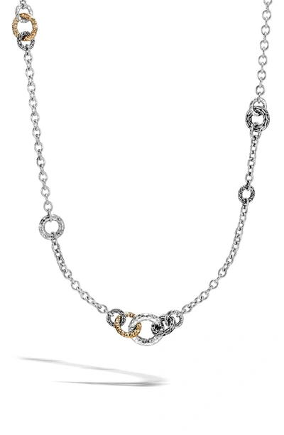 Shop John Hardy Classic Chain Hammered Link Sautoir Necklace In Gold/ Silver