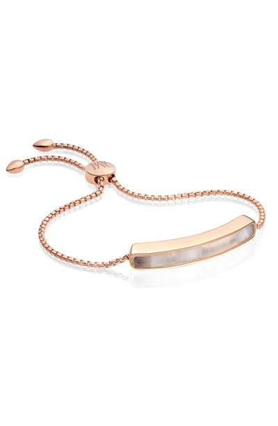 Shop Monica Vinader Baja Stone Bracelet In Rose Gold/ Grey