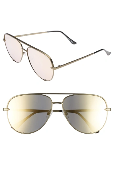 Shop Quay X Desi Perkins High Key 60mm Aviator Sunglasses In Green/ Gold
