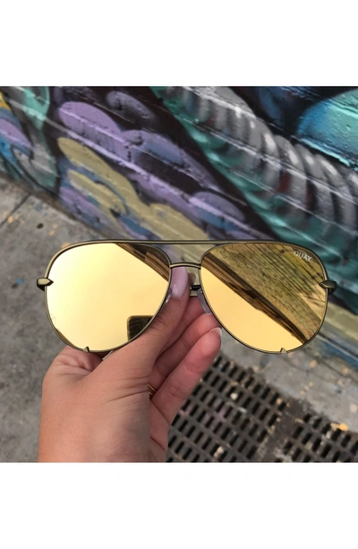 Shop Quay X Desi Perkins High Key 60mm Aviator Sunglasses In Green/ Gold