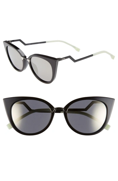 Shop Fendi 52mm Cat Eye Sunglasses - Black