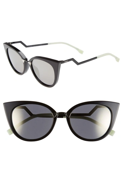 Fendi 52mm Logo Frame Cat Eyes Sunglasses