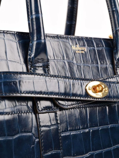 Shop Mulberry Bayswater Small Tote In Blue