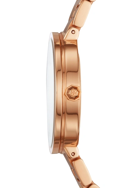 Shop Tory Burch Reva Logo Dial Bracelet Watch, 36mm In Rose Gold/ Cream/ Rose Gold