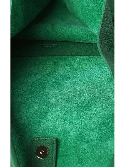 Shop Jil Sander Xiao Md Grained-leather Shoulder Bag In Verde
