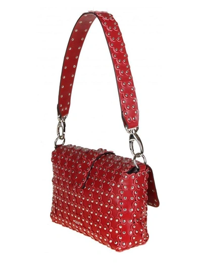 Shop Red Valentino Shoulder Bag With Micro Studded Leather Red