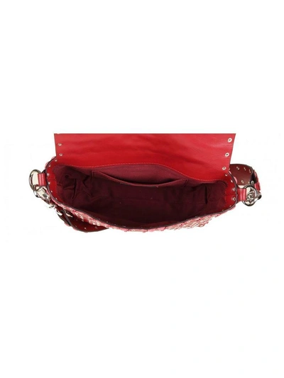 Shop Red Valentino Shoulder Bag With Micro Studded Leather Red
