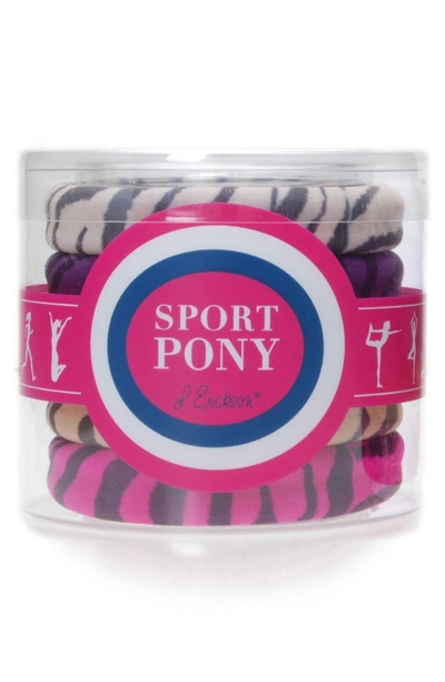 Shop L Erickson Set Of 5 Sport Ponytail Holders In Zebra