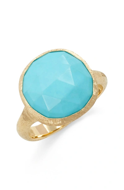 Shop Marco Bicego Jaipur Stone Ring In Yellow Gold/ Turquoise