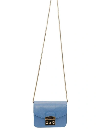 Shop Furla - Mini Crossbody Bag Metropolis In Light Blue