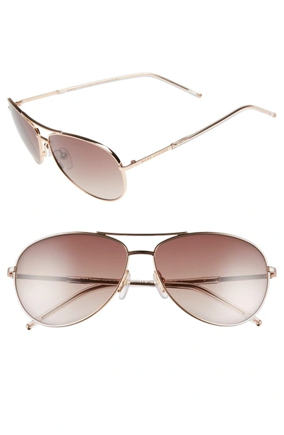 Shop Marc Jacobs 59mm Aviator Sunglasses In Gold Copper