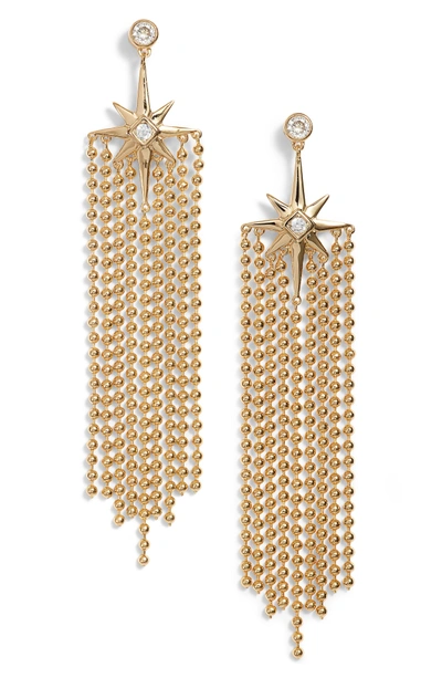 Shop Jules Smith Elysian Fringe Earrings In Gold/ Clear