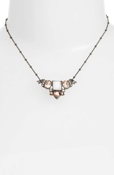 Shop Jenny Packham Frontal Necklace In Blush/ Crystal