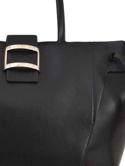 Shop Roger Vivier Large Viv Tote Bag In Black