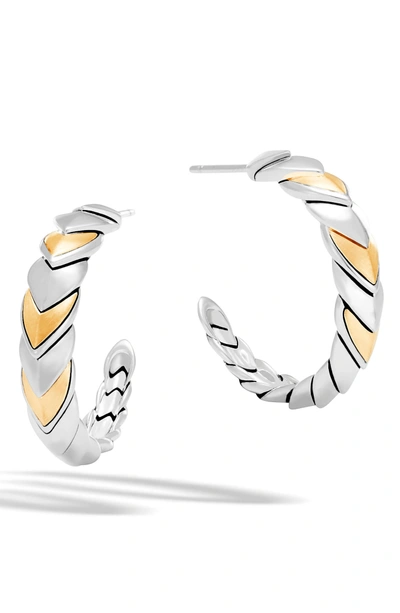 Shop John Hardy Legends Naga Hoop Earrings In Silver/ Gold