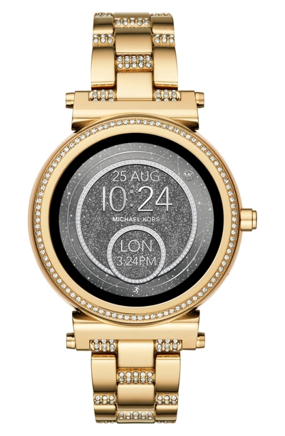 Shop Michael Kors Sofie Smart Bracelet Watch, 42mm In Gold