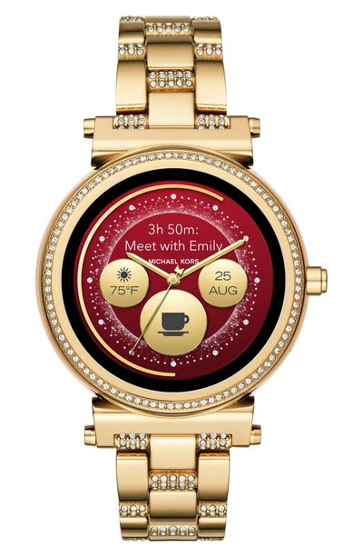 Shop Michael Kors Sofie Smart Bracelet Watch, 42mm In Gold