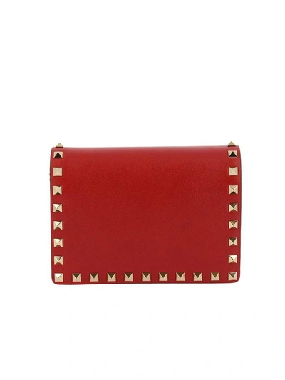 Shop Valentino Mini Bag  Rockstud Spike Mini Bag With Thin Chain Shoulder Strap In Red