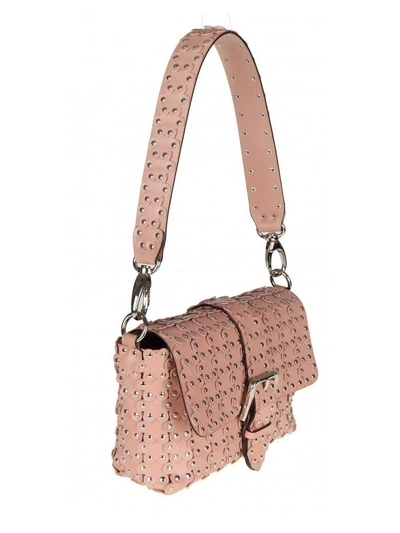 Shop Red Valentino Shoulder Bag With Micro Studded Leather Powder In Nude