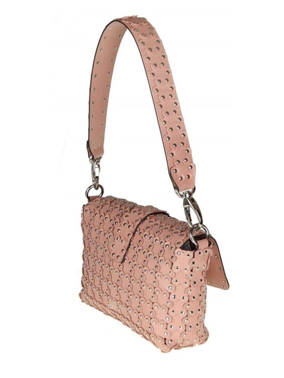 Shop Red Valentino Shoulder Bag With Micro Studded Leather Powder In Nude