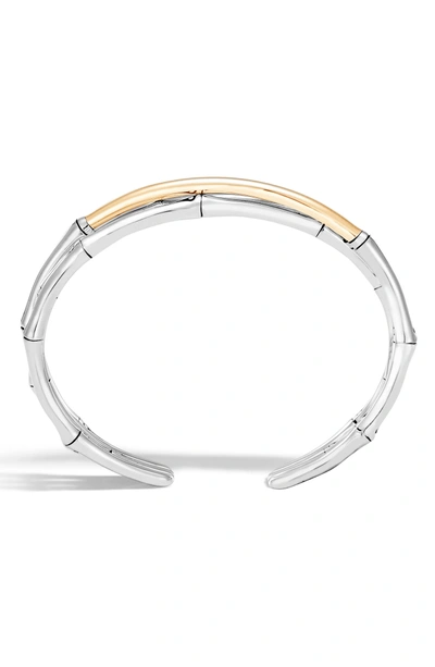 Shop John Hardy Bamboo Cuff In Silver/ Gold