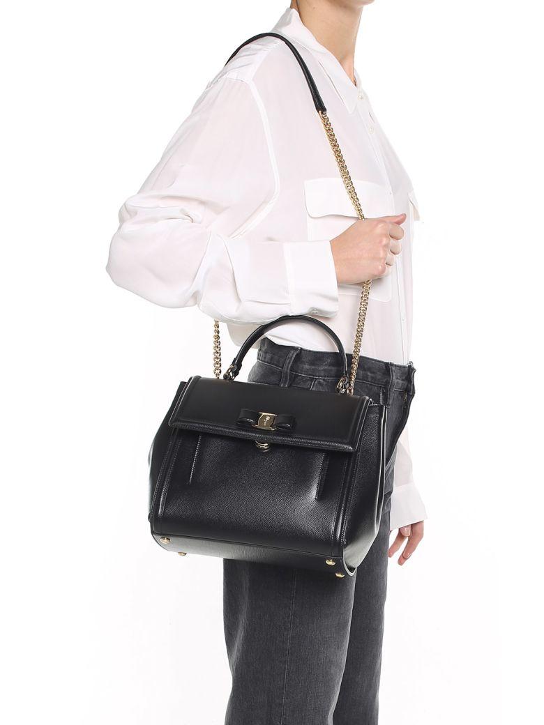 Salvatore Ferragamo Carrie Pebbled-leather Shoulder Bag In Nero | ModeSens