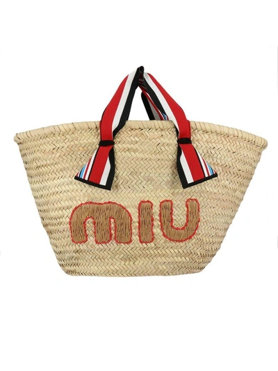 Shop Miu Miu Handbag Shoulder Bag Women  In Beige