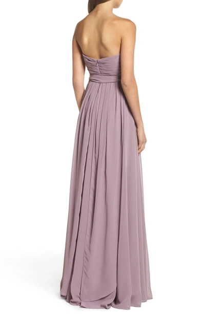 Shop Jenny Yoo Mira Convertible Strapless Chiffon Gown In Lilac