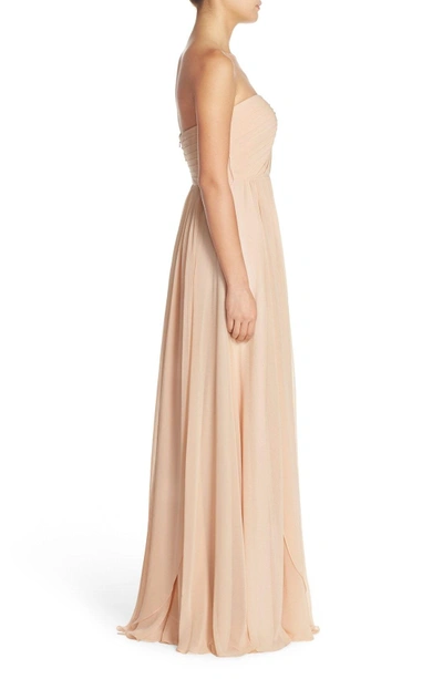 Shop Jenny Yoo Mira Convertible Strapless Chiffon Gown In Blush