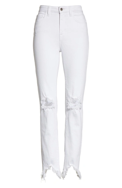 Shop L Agence Highline Ripped Skinny Jeans In Blanc Destruct