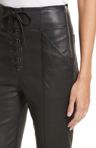 Shop A.l.c Delia Lace Up Leather Pants In Black