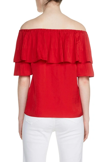 Shop Maje Locao Off The Shoulder Top In Rouge