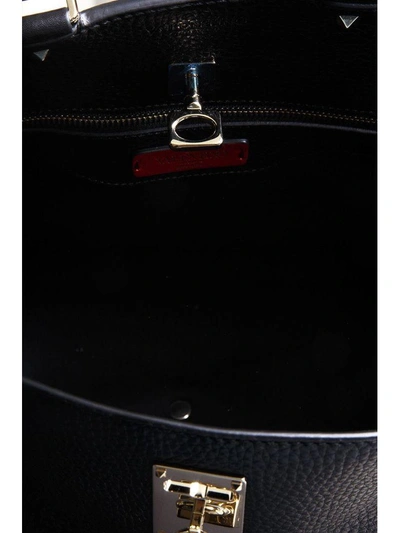 Shop Valentino Joylock Leather Bag In Black