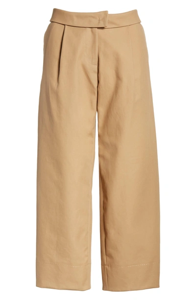 Shop Carven Cotton Crop Pants In Camel