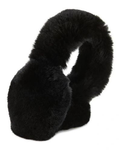 Shop Surell Rabbit Fur Earmuffs In Black