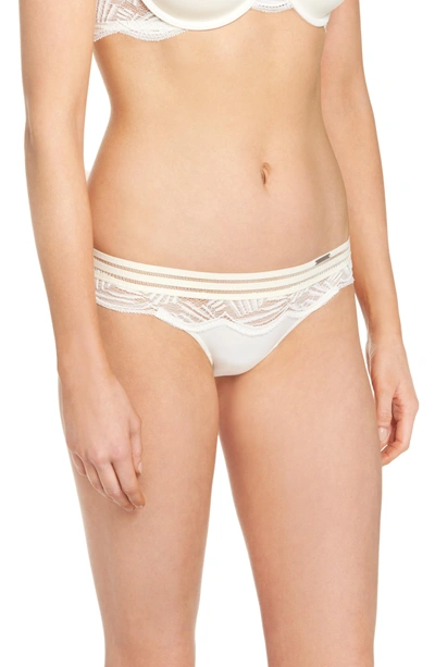 Shop Calvin Klein Pf Slipcover Bikini In Ivory