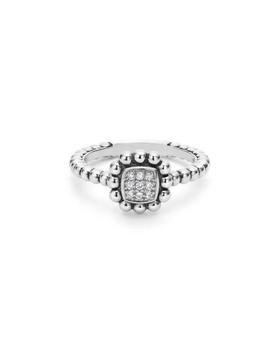 Shop Lagos Sterling Silver Caviar Spark Ring With Diamonds