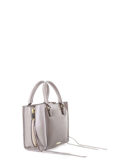 Shop Rebecca Minkoff Mini Regan Leather Tote In Mushroom