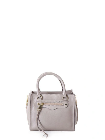 Shop Rebecca Minkoff Mini Regan Leather Tote In Mushroom