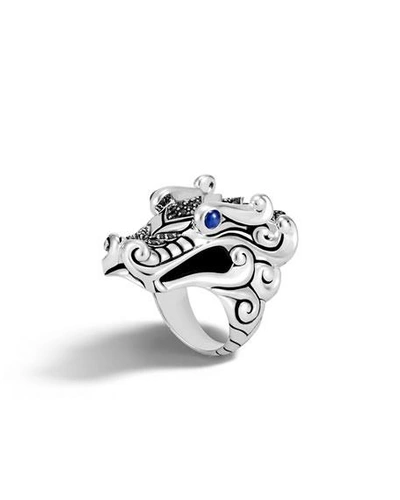 Shop John Hardy Legends Naga Silver Ring With Blue Sapphire Eyes