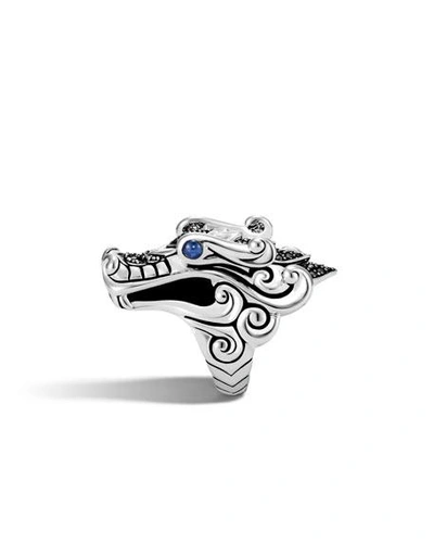 Shop John Hardy Legends Naga Silver Ring With Blue Sapphire Eyes