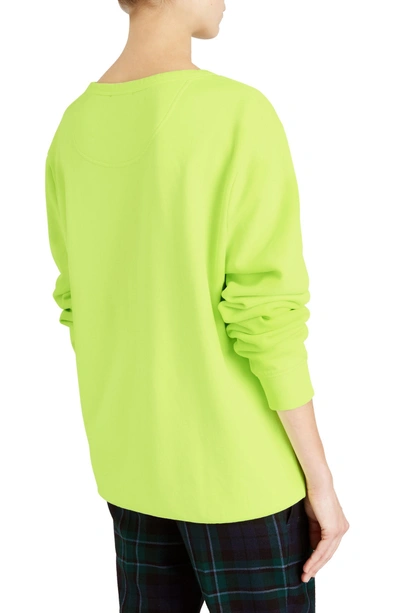 Shop Burberry Sauer Doodle Print Cotton Sweatshirt In Fluorescent Yellow