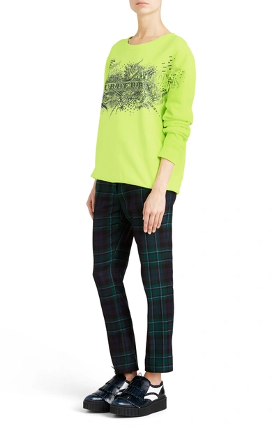 Shop Burberry Sauer Doodle Print Cotton Sweatshirt In Fluorescent Yellow