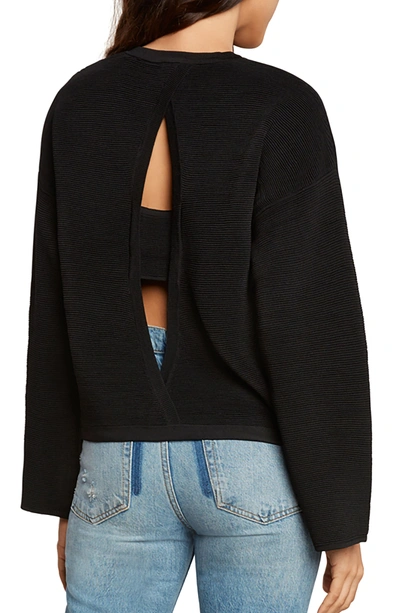 Shop Willow & Clay Cutout Ribbed Sweater In Black