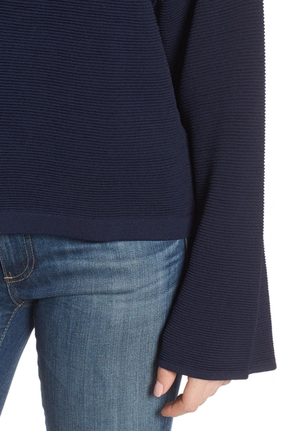 Shop Willow & Clay Cutout Ribbed Sweater In Navy