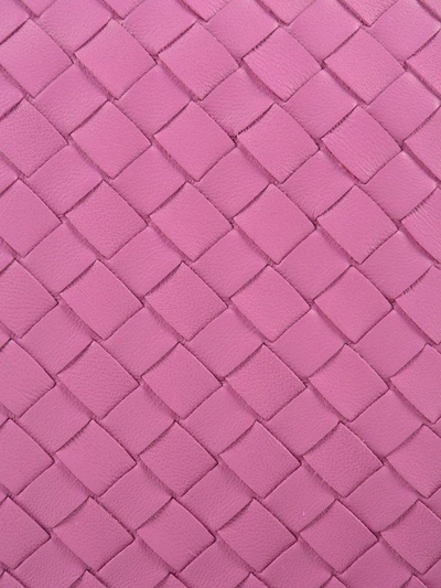 Shop Bottega Veneta Woven Effect Shoulder Bag In Pink & Purple